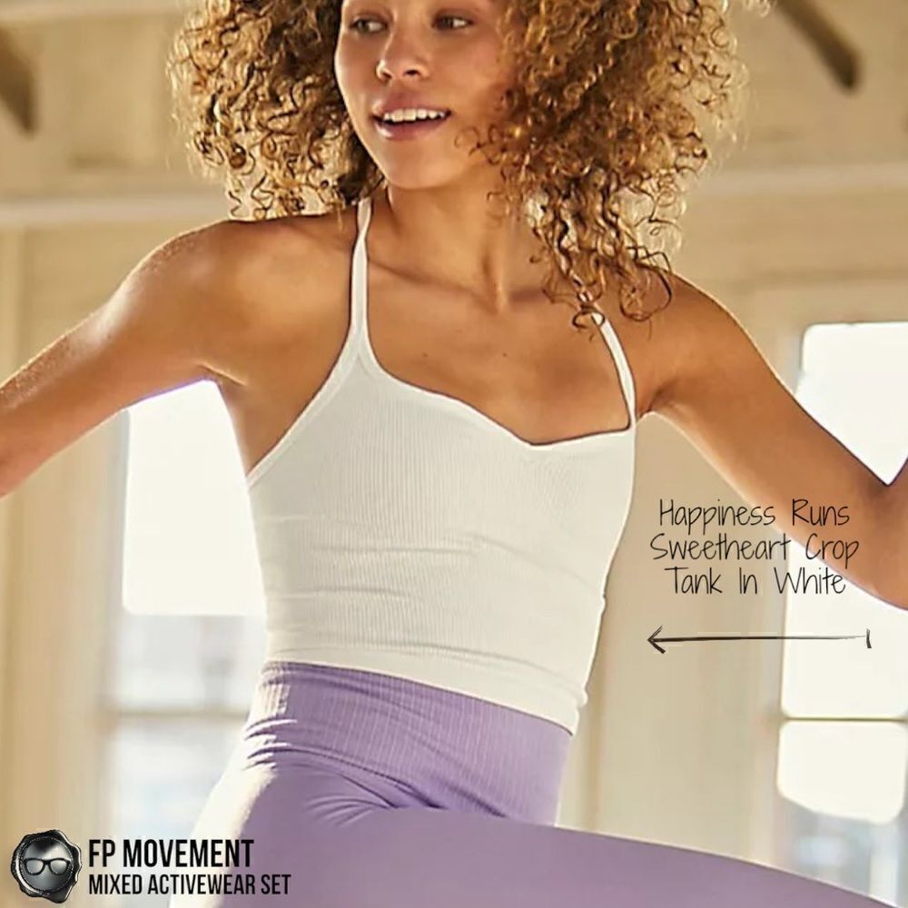 FP MOVEMENT ACTIVEWEAR SET: SWEETHEART CROP TANK + GOOD KARMA FLARE LEGGINGS - Picture 5 of 15